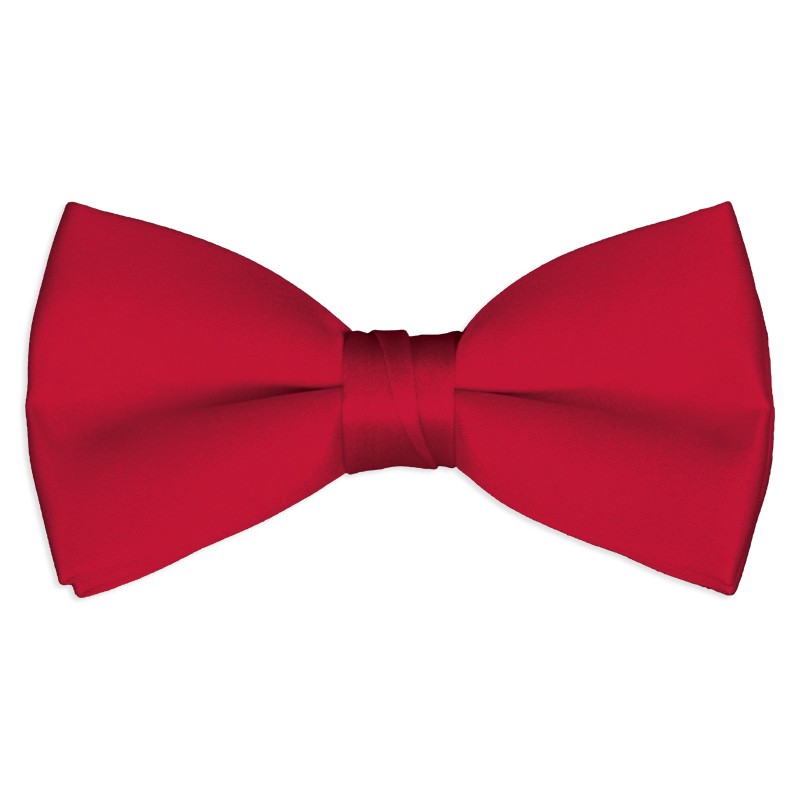 tied red bow tie